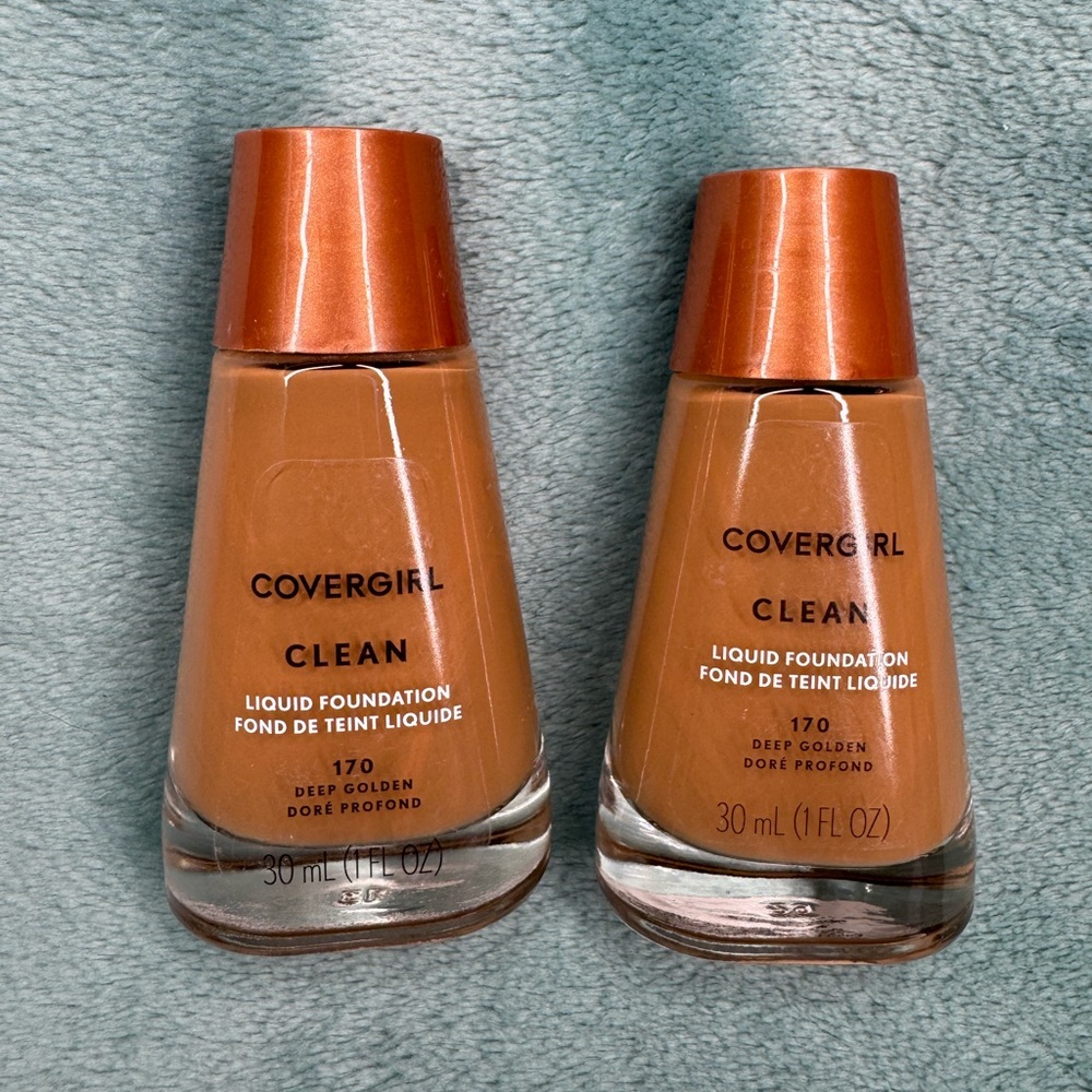 2 Pack CoverGirl Clean Liquid Foundation 170 Deep Golden 30ml NEW Sealed